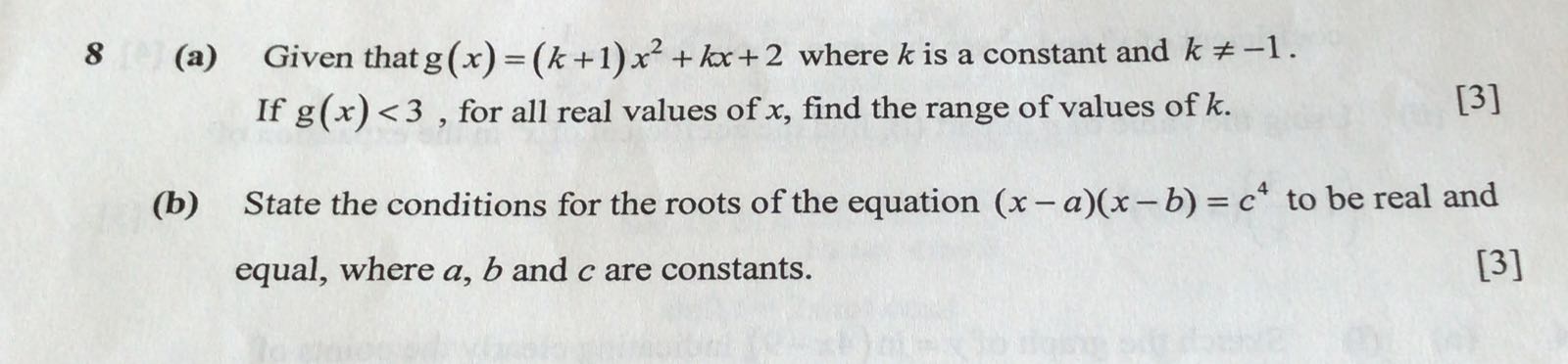 Singapore Math O-level Quadratic Equations JC Math Tuition