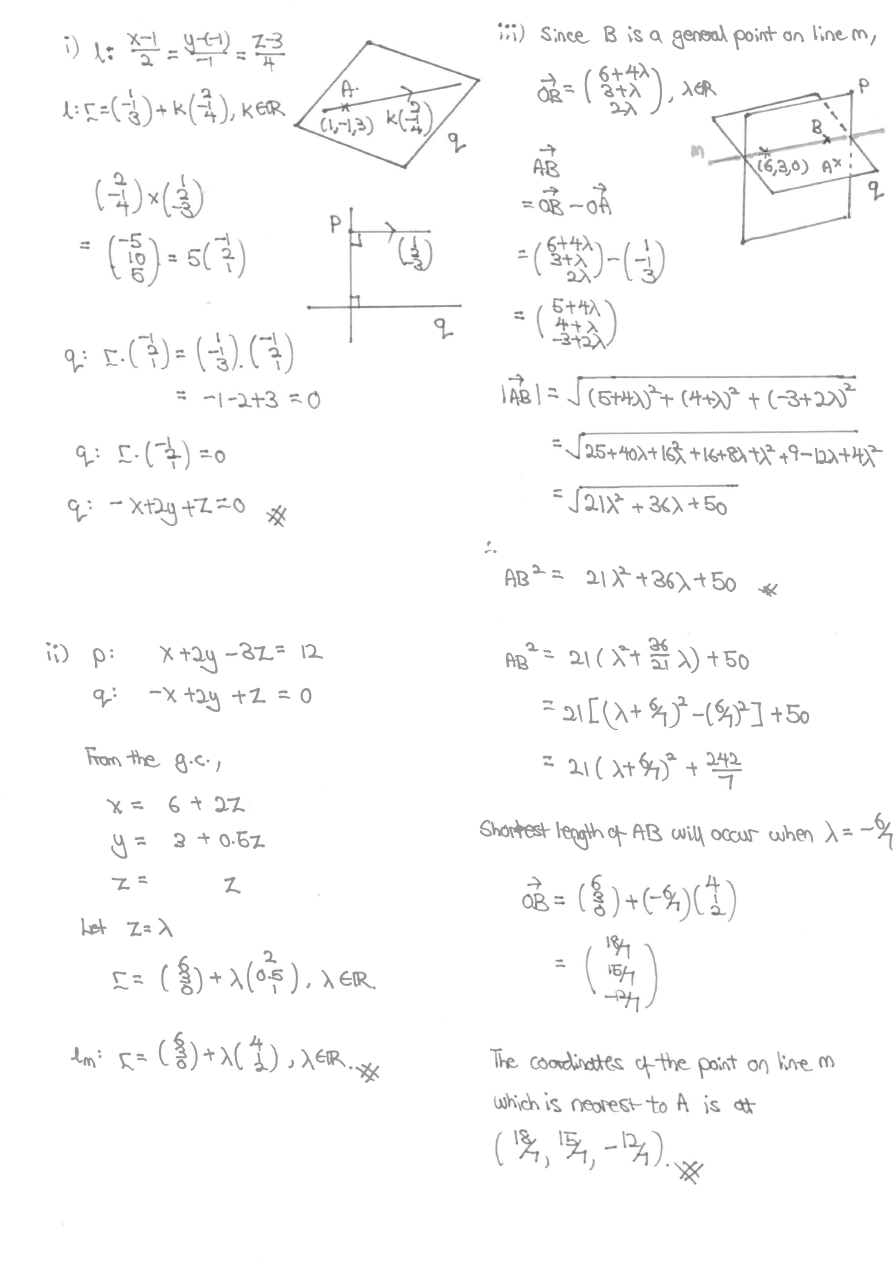 H2 Math Tution Holiday Intensive Revision Vectors Lines Vectors Planes  Q10 Solution